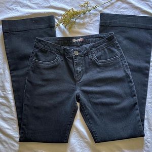 Retro wide leg wrangler women’s black trousers